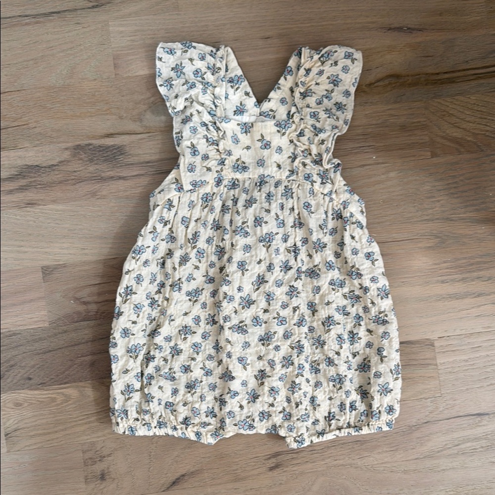 Zara Cream Ruffled Smocked Sundress 3-6 months